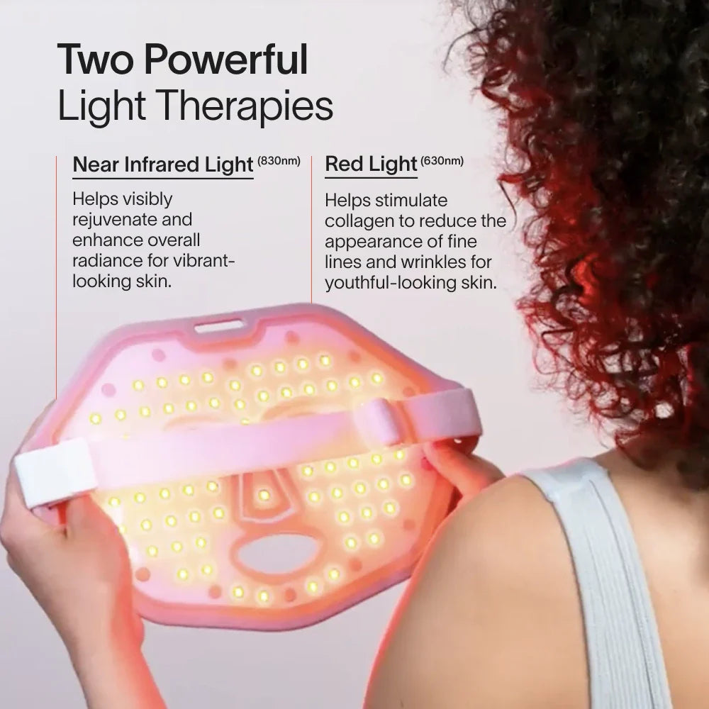 Un vídeo que muestra las tecnologías de la mascarilla de terapia con luz roja