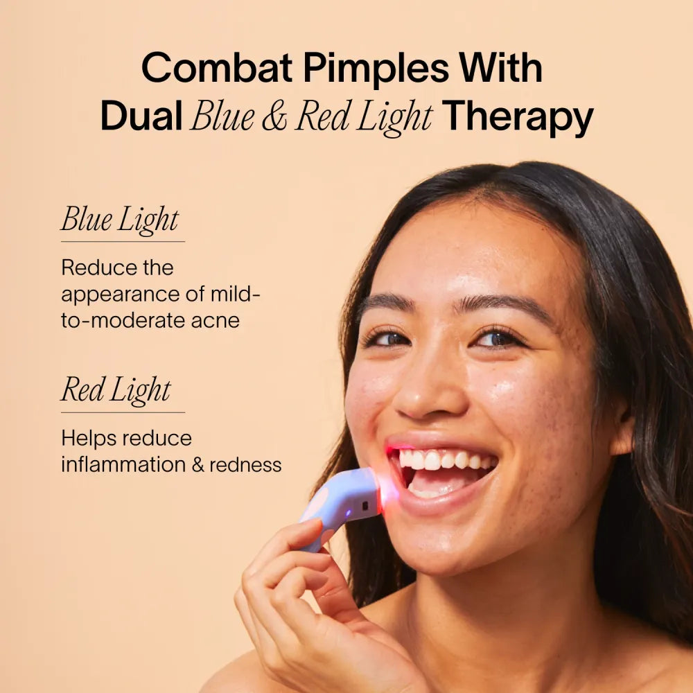 terapia de luz roja y azul para el acné